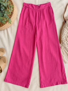 Reserved Pink Wide Leg Pull-On Trouser Pants Size XS NWT